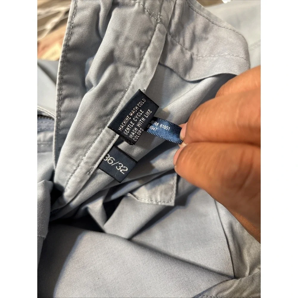 Polo Ralph Lauren Pants Mens 36X32 ‎ Blue Slim Stretch Chino Classic Flat Front